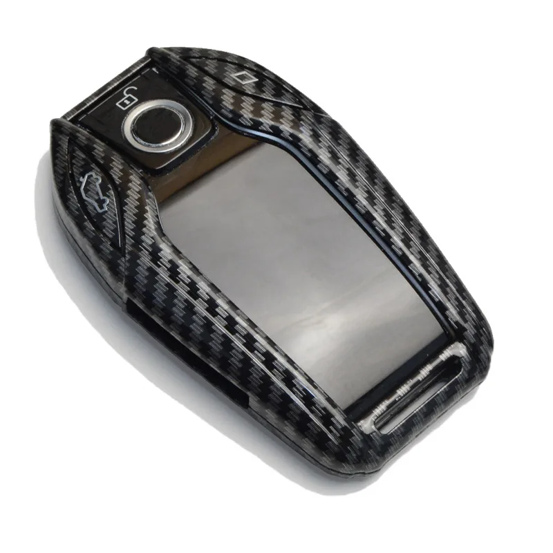 Carbon Fiber Abs Car Led Display Key Cover Case For Bmw 5 7 Series G11