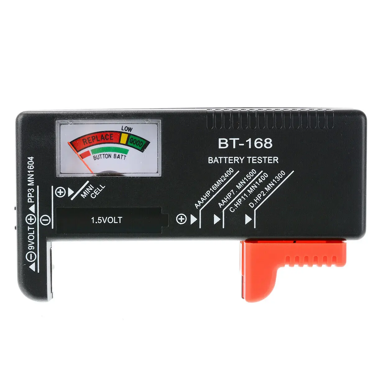 

1pc Battery Testers Accessory Replacement Tool Digital LCD AA/AAA/C/D/9V/1.5V Button Volt Black