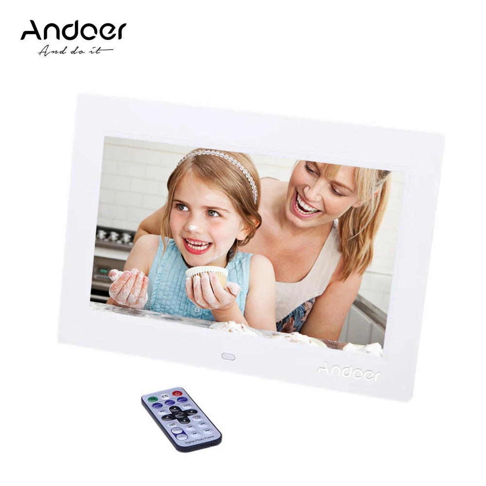 Andoer 1" HD TFT-LCD 1024*600 цифровая рамка для фотографии; альбом часы MP3 MP4 видеоплеер с пультом дистанционного управления