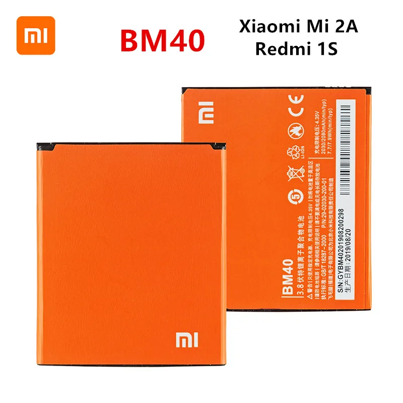 

Xiao mi 100% Orginal BM40 2080mAh Battery For Xiaomi 2A Mi 2A Mi2A /Redmi 1S BM40 High Quality Phone Replacement Batteries