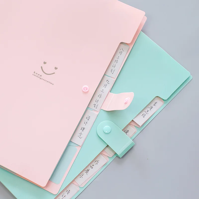 

A4 Folder Multilayer File Holder Women's Multilayer Test Paper Storage Bag for Student Hipster Compartmental Paper Storage Box