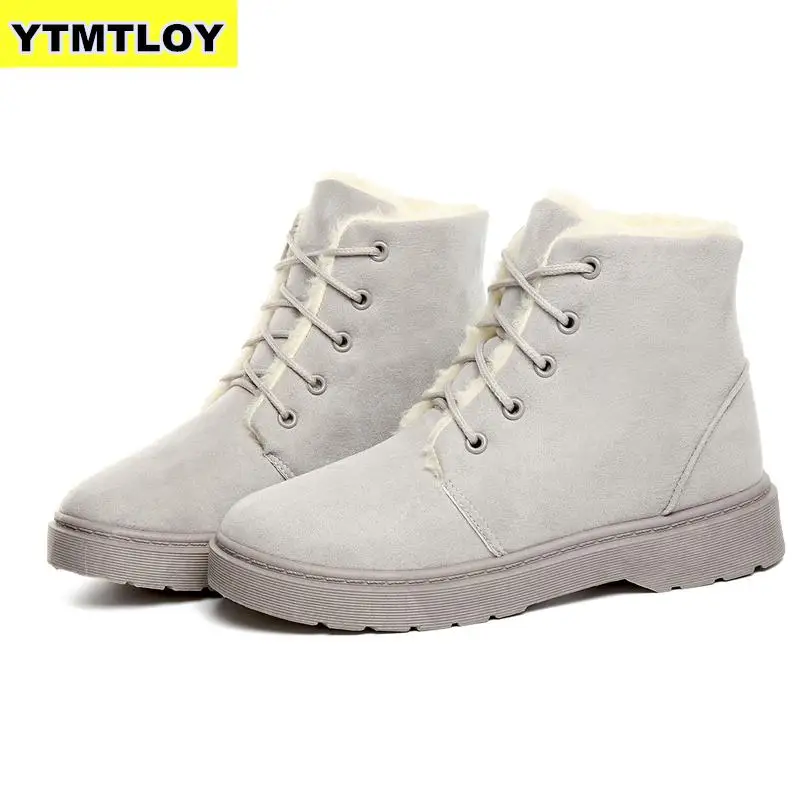 

New Women Snow Boots Winter Shoes Lace Up Plush Inside Ankle For Platform Ladies Warm Woman Flat Chaussures Femme Sneaker Boots