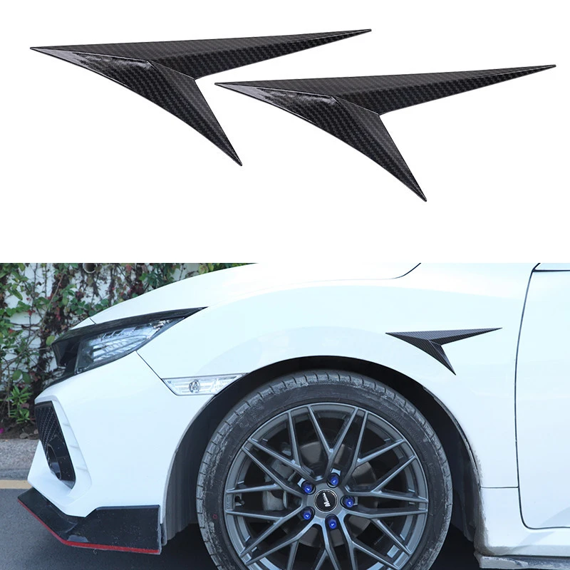 Carbon Fiber Автомобильное крыло 3D отделка ABS внешние аксессуары для Honda Civic 10th - Цвет: Carbon Fiber