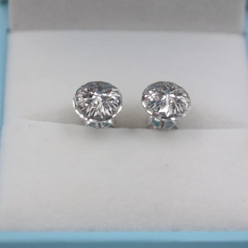 

Solid 18K White Gold Stud Earrings Best Gift Perfect Flower Women Earrings 16x9mm 1.27g Fine Jewelry