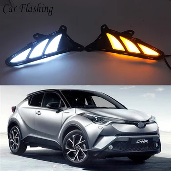 

Car Flashing For Toyota C-HR CHR 2016 2017 2018 2019Car DRL LED Daytime Running Light Daylight Turning Yellow Signal Style Relay