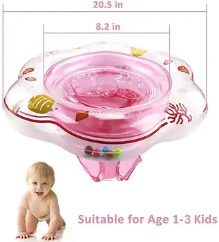

Kids Baby Swimming Ring Durable Inflatable Float Swimming Pool Ring Double Leak-Proof Train Safety Water Toy Pool Accessories