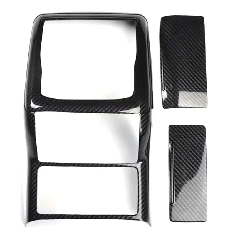 Carbon Fiber Black Молдинги для салона автомобиля Volkswagen Passat Автомобильная задняя панель кондиционера анти-удар рамка крышка наклейки отделка - Название цвета: Carbon Fiber Black