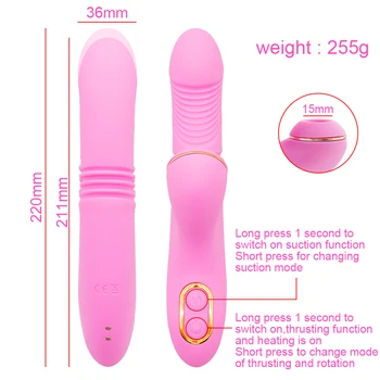 Clit Sucker Vibrator G Spot Dildo Thrusting Vibrator Clitoris Stimulator Magic Wand Nipple Sucking Vibrators Adult Toy for Women 3
