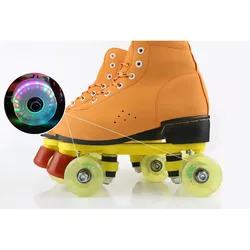 lighted Unisex Skate Shoes Kids Unisex personalized classical Double row Roller skating patines De 4Ruedas 4-wheel Skates KC50LH
