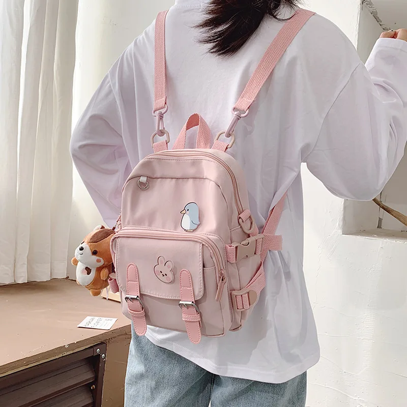 Korean Style Canvas Small Mini Backpack For Women New Fashion Travel  Backpack Leisure School Bag For Tennage Girl Shoulder Bag