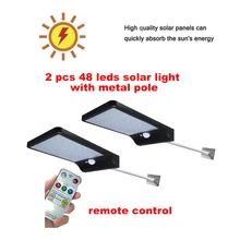 2/4pcs Night Light Solar Powered 48 LED Wall Lamp PIR Motion Sensor & Night Sensor Control Solar Light garden outdoor lighting s