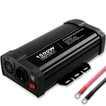 

BYGD Power Inverter 1500W 12V DC to 220V-240V AC Converter with EU socket and 2x1.0A USB Ports Car Inverter