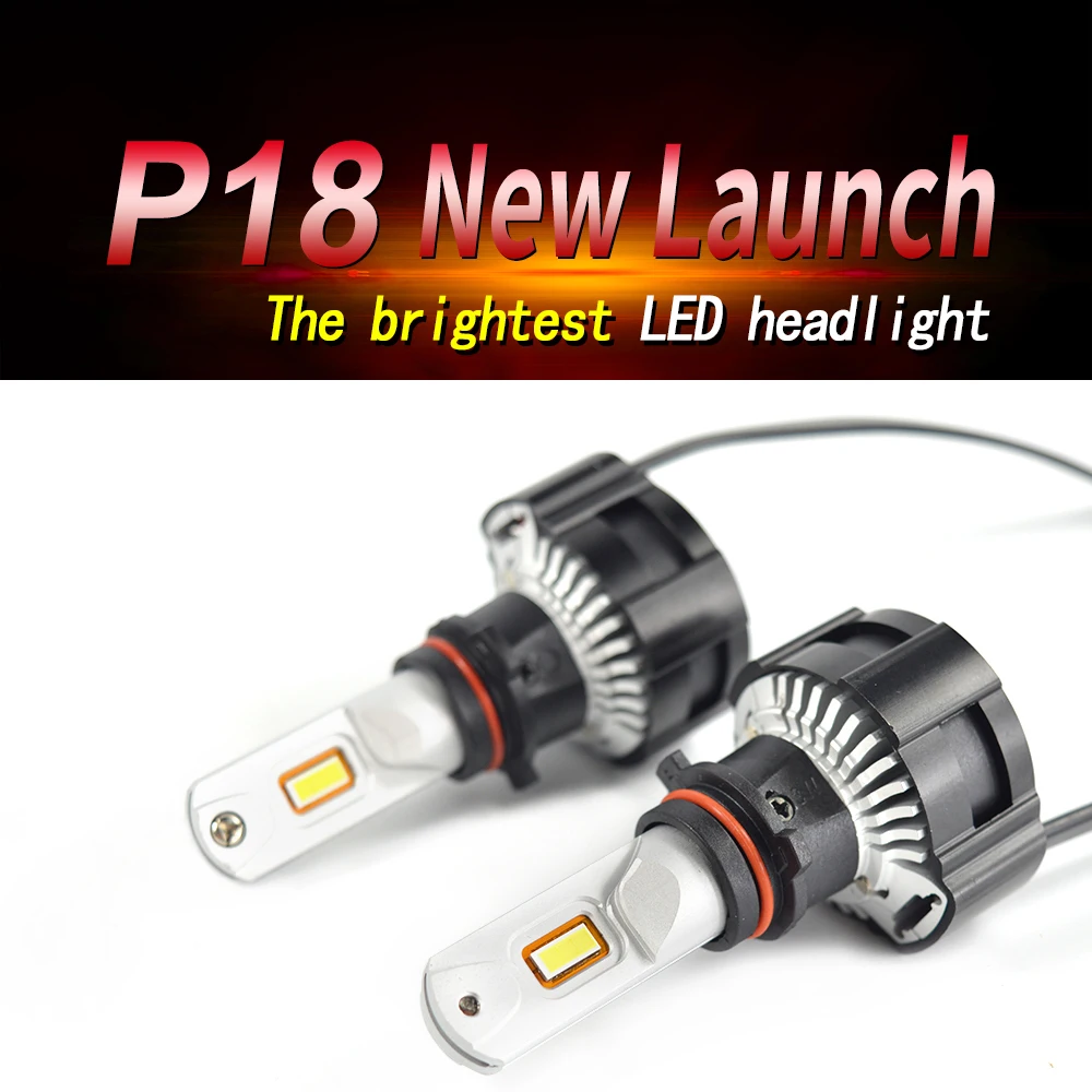 

1 Set P13W P18 Car LED Headlight High Power Super Bright 0.15MM Cutting Line Focus Beam Turbo Fan Fog Bulbs 104W 18000LM