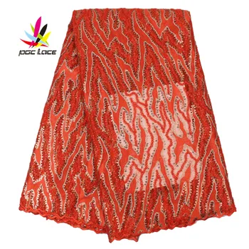 

3D Lace Fabric Nigerian Wedding Style Sequin Latest Designs of Wedding 2019 High Quality Embroidered Tulle Lace Fabric AMY2738B