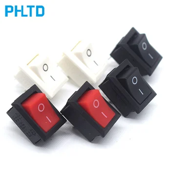 

10Pcs push button switch 10x15mm PHLTDT 2Pin 3A 250V KCD11 snap-in On / Off marine rocker switch 1 black red and white