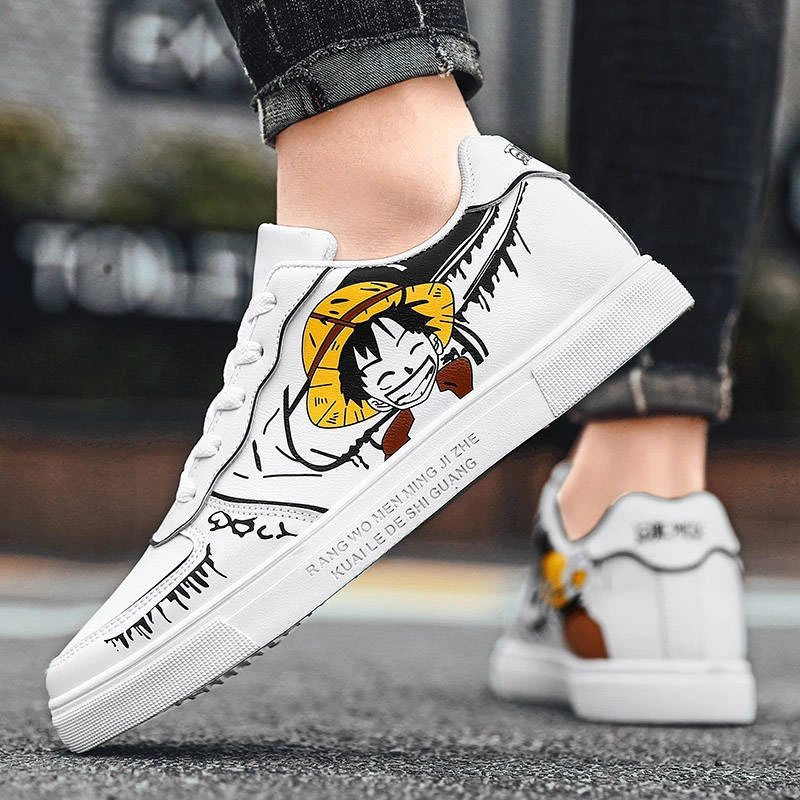 Zapatillas de deporte de animados para hombre y mujer, zapatos planos de moda, informales, color blanco, 2022|Skate| - AliExpress