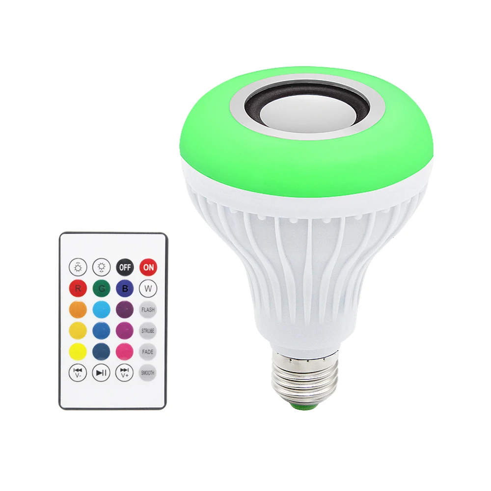 

ANBLUB New Style Wireless E27 Bluetooth Speaker Music LED Lamps 12W AC 110V 220V Dimmable RGBW Bulb With Remote Control