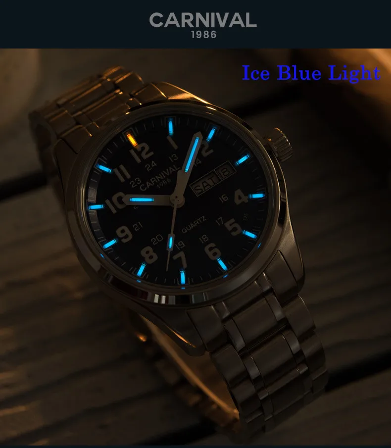 Reloj Hombre карнавальные мужские часы Топ бренд класса люкс Тритий T25 светящиеся кварцевые наручные часы с двойным календарем мужские водонепроницаемые часы