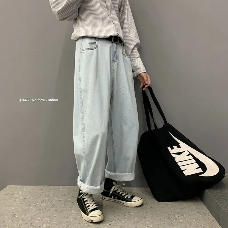 

Men's jeans 2020 spring and summer new handsome comfortable solid color loose jeans young personality fashion trend men's