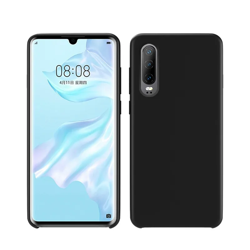 Для HUAWEI P30 чехол высокого качества шелковистый мягкий силиконовый защитный чехол для HUAWEI P30 Pro Lite P20 противоударный чехол - Цвет: black