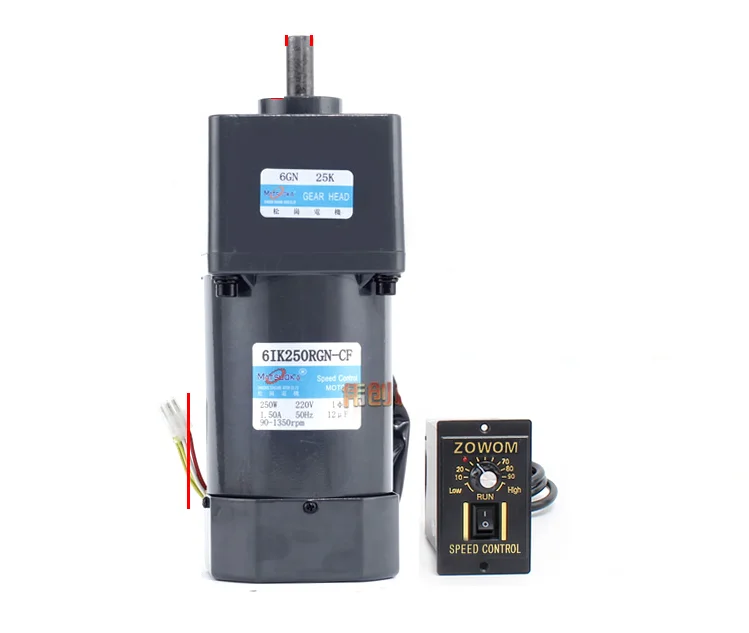 6IK250RGN-CF AC gear reducer motor, speed regulation, reversible, large torque + speed controller