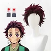 Demon Slayer: Kimetsu no Yaiba Tanjiro Kamado Short Chestnut Brown Heat Resistant Hair Cosplay Costume Wig + A Pair Of Ear-Rings ► Photo 1/6