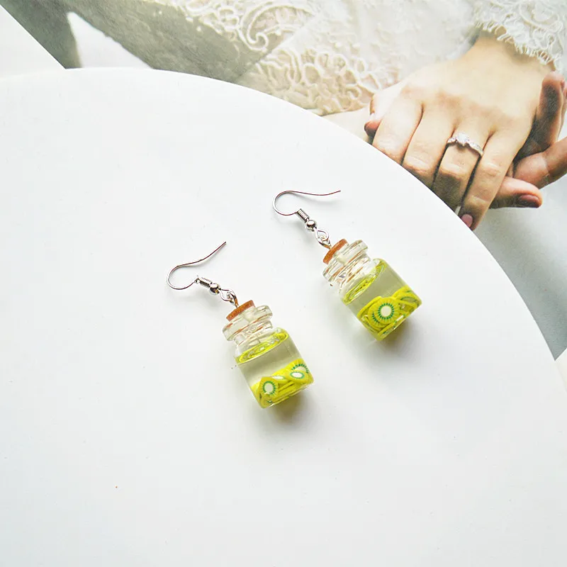 Creative summer cool juice cup Earrings strawberry orange watermelon fruit drink | Украшения и аксессуары