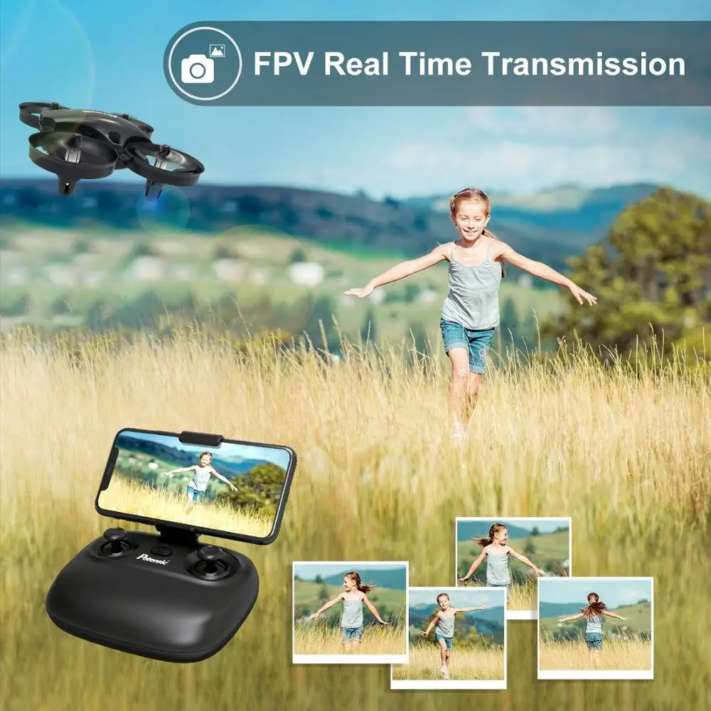 Potensic A20W 2,4G WiFi FPV телефон приложение управление мини-Дрон с камерой пульт дистанционного управления самолет игрушка для детей