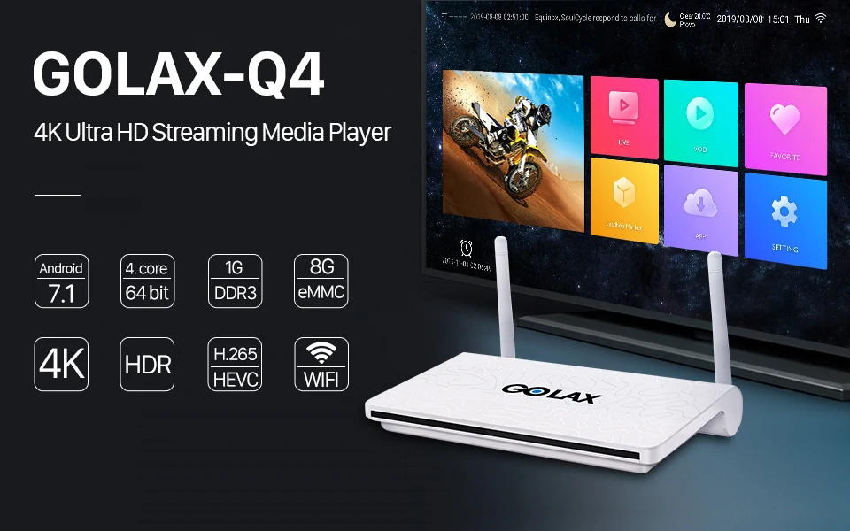 Golax Q4 Android tv Box Amlogic S905W четырехъядерный 1 ГБ DDR 8 ГБ EMMc Android 7,1 Smart tv Box 4K медиаплеер PK Leadcool tv Box