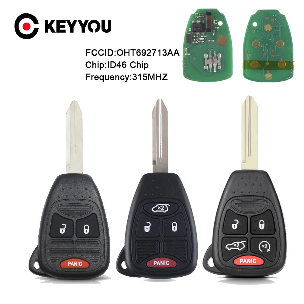 Дистанционный ключ KEYYOU OHT692714AA 315 МГц 4 + 1 5 кнопок для Dodge RAM Chrysler Commander Compass Grand Cherokee