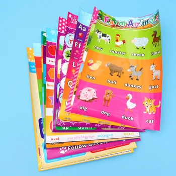 

14pcs Posters Efficient Educational English Durable Colorful Posters Hanging Charts for Kids Preschoolers