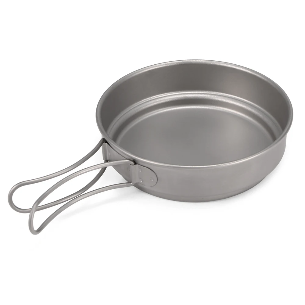

Hot New 1000ml 750ml Titanium Pot Pan Spork Set Camping Titanium Cookware Set for Outdoor Hiking Backpacking Picnic Cooking Equi