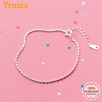 

Trusta 2018 100% 925 Sterling Silver Fashion Women Jewelry Simplicity Bracelet 15.5cm for Gift Girls Lady Drop Shipping DS293