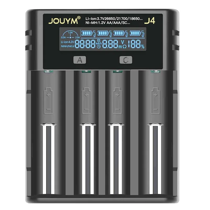 Smart LCD Battery Charger for Samsung 18650 26650 21700 18350 14500 AA AAA 3.7V 3.2V 1.2V NiMH Li-ion vape Rechargeable | Электроника