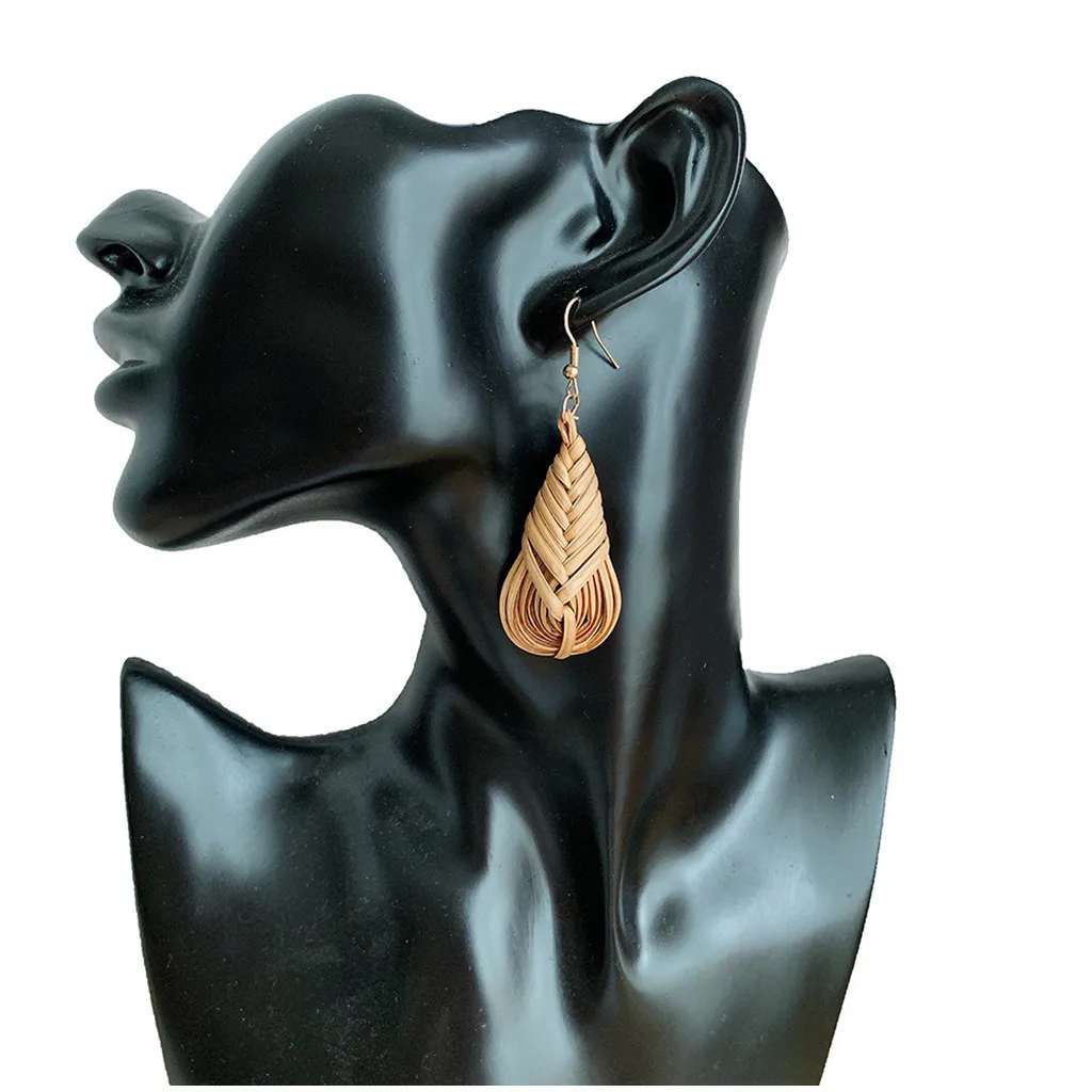 Серьги для женщин Роскошные модные женские бамбуковые Ротанговые