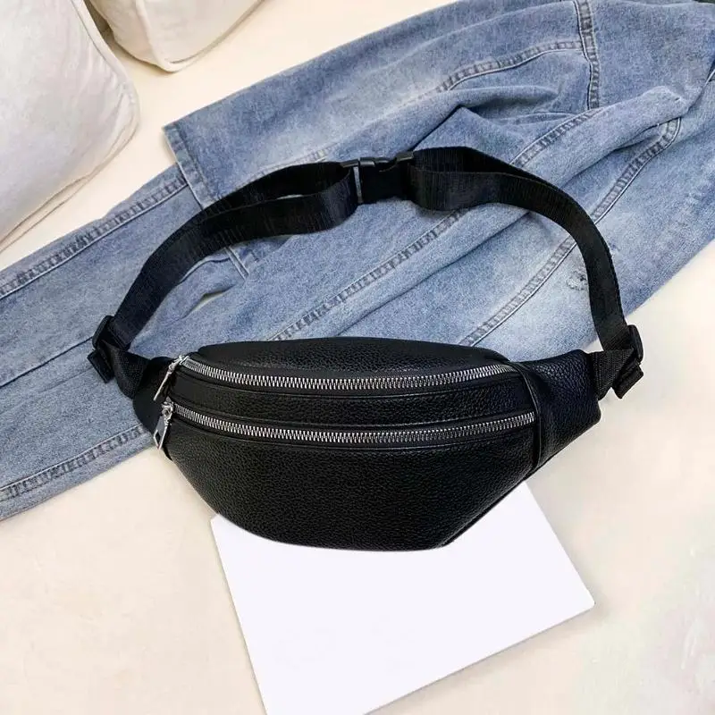 Durable Waist Packs Skillful Manufacture Casual Waist Bag Women PU Leather Shoulder Messenger Bags Pure Color Chest Purse