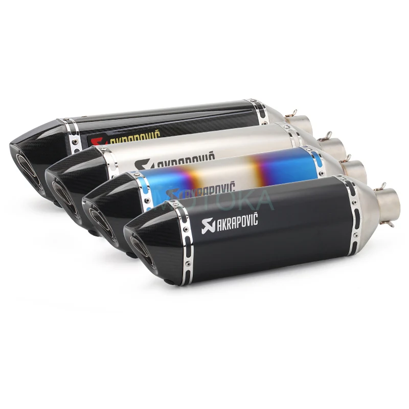 

Exhaust Pipe Motorcycle Universal Akrapovic Mufflers Tmax Nmax Msx Pcx Xmax Carbon Fiber Inlet 51mm Slip on Modified Silencers