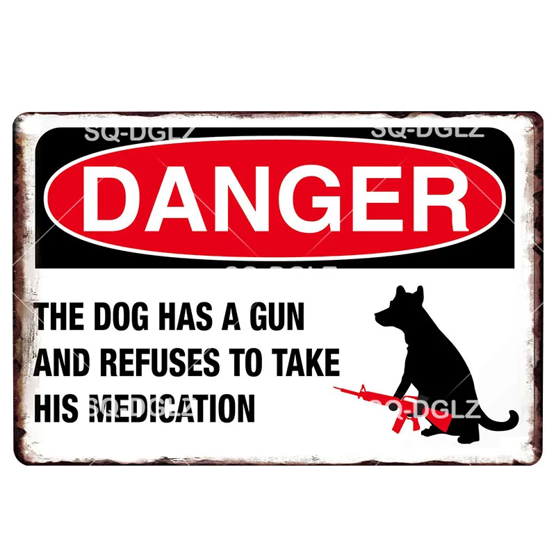 Danger Dogs металлическая табличка, винтажный декор, украшение для паба, бара, жестяная вывеска для домашних животных, пластинки постер, домашний декор - Цвет: 2335