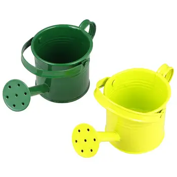 

2pcs Watering Tin Simple Watering Pot Durable Iron Sprinkling Kettle Portable Can for Garden Home Plants Flower