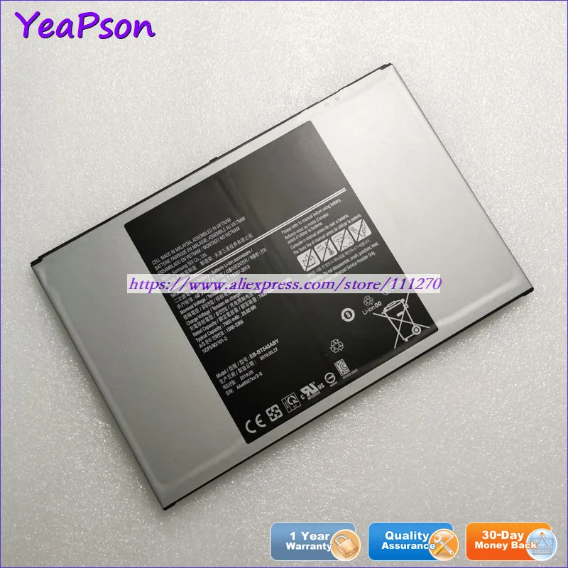 Оригинальный аккумулятор Yeapson EB-BT545ABY AAaM527KS/2-B для ноутбука Samsung 3 8 в 7600 мАч Вт/ч |