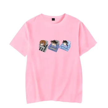 

Casual Detective Conan t-shirt Men Women Cotton Short Sleeve T Shirt Summer Fashion Anime Detective Conan boys girls pink tees