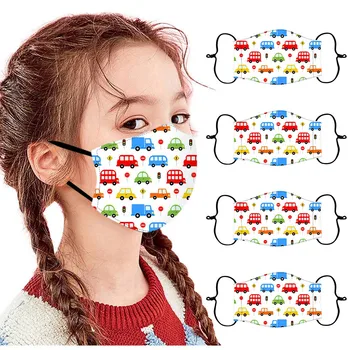 

4PCS Children's Adjustable Windproof Reusable Printed Face Mask Washable Mouth Face cover mondmasker wasbaar Mondkapjes masque