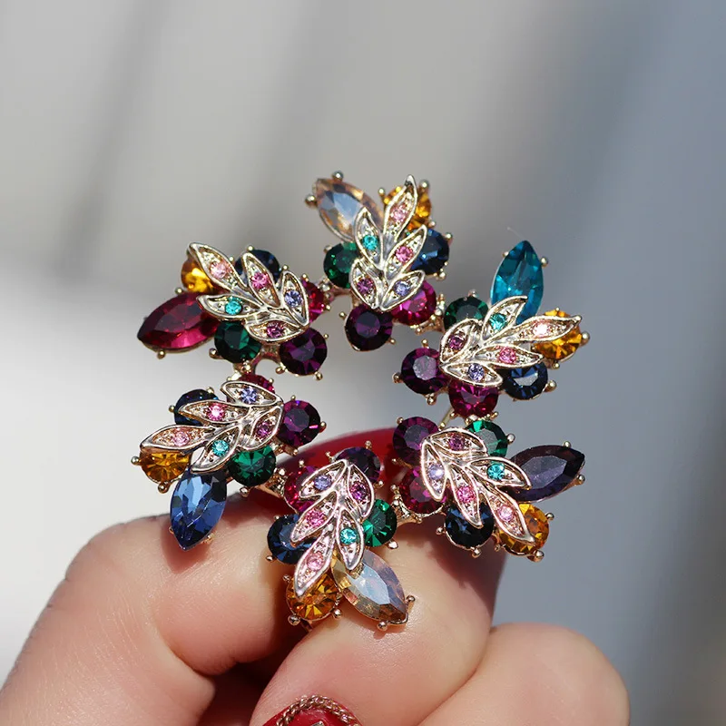 

Xiliang Concubine Suit Jacket Cardigan Accessories Corsage Glorious Shining Crystal Bauhinia Circular Ring Brooch X998