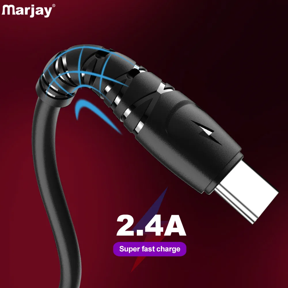 

Marjay Type C Fast Charging Cable for Samsung S10 S9 S8 Fast Charger USB-C Cable for Xiaomi Redmi Wire Data Cord for Huawei P30