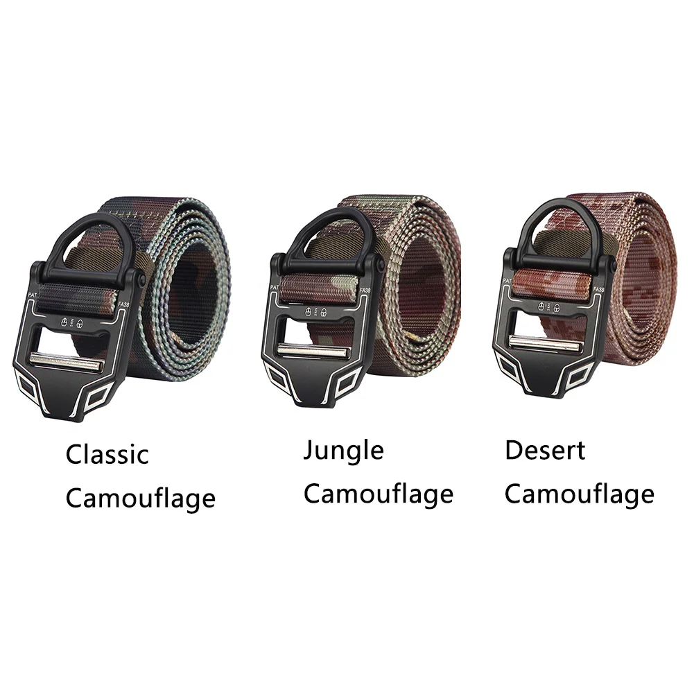 Men Belt Nylon Hunting Training Easy Unlock Strap Heavy Duty Tactical Waistband Alloy Buckle Outdoor Sports Adult Durable