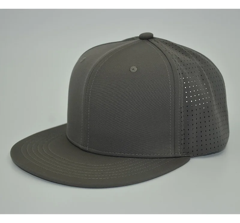 Мужская бейсболка с плоскими полями для лазерного сверления snapback cap полиэстер