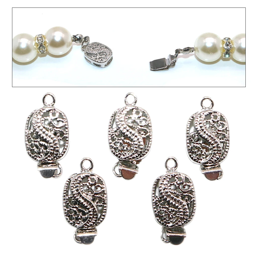 5pcs Copper Box Clasps For Jewelry DIY Dragon Pattern Filigree Connector