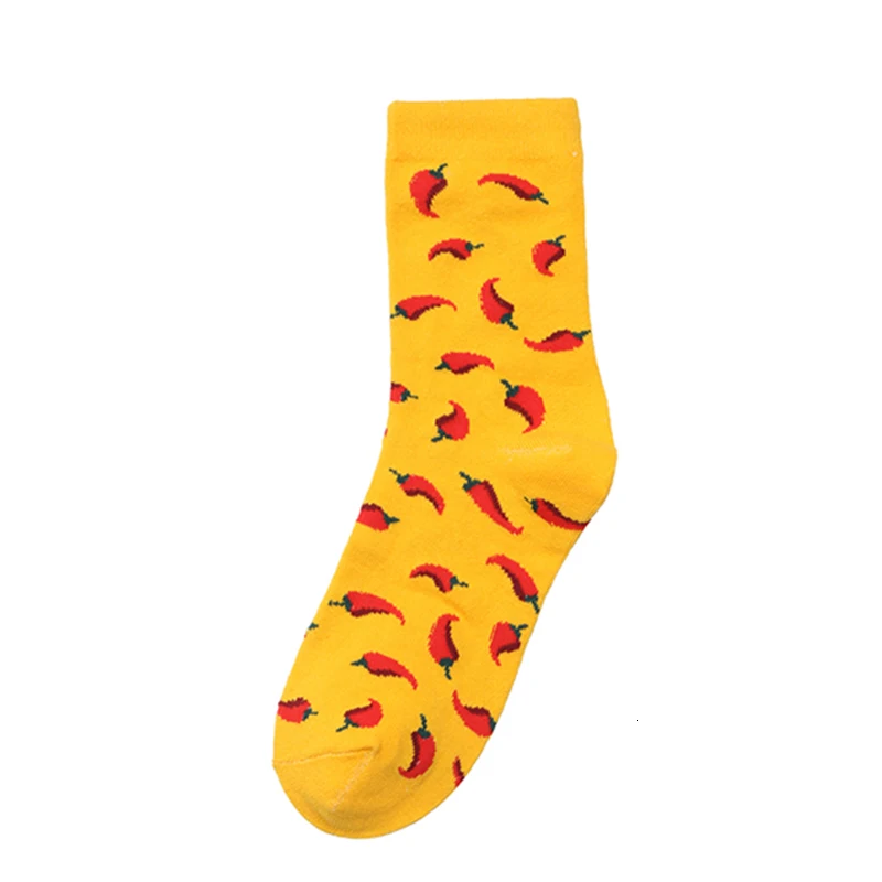 yellow Новинка, женские носки, забавные, милые, Мультяшные, фрукты, банан, авокадо, лимон, яйцо, пончики, еда, счастливый японский Harajuku, носки для скейтборда - Цвет: yellow
