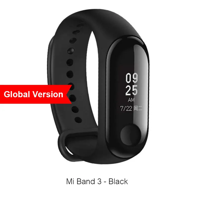 Xiaomi mi Band 3 mi band 3 умный браслет с черным оранжевым синим сенсорным экраном фитнес-трекер для измерения сердечного ритма водонепроницаемый - Цвет: Band3 Global Version