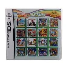 482 em 1 placa de console do cartucho do jogo de vídeo da compilação para nintendo ds 3ds 2ds
